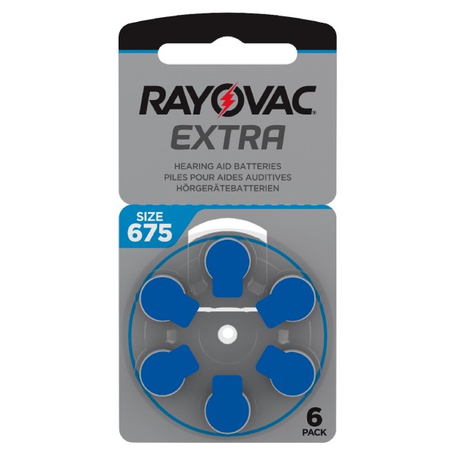 Μπαταρίες Ακουστικών Βαρηκοΐας Rayovac 675 Extra Advanced 1.45V Τεμ. 6