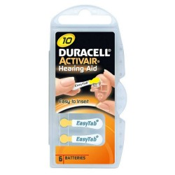 Μπαταρίες Ακουστικών Βαρηκοΐας Duracell 10 Activair 1,45V Τεμ. 6