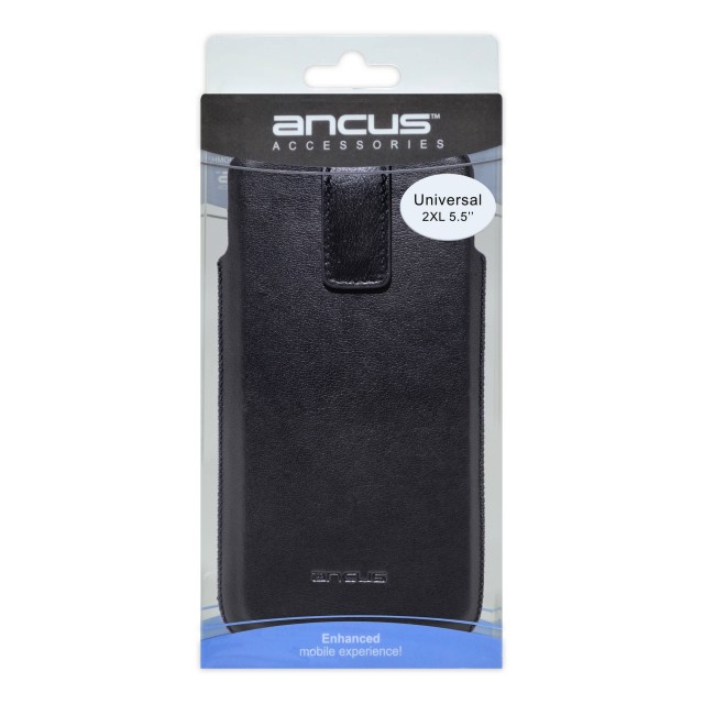 Θήκη Protect Ancus Universal 2XL έως 6.2" Δέρμα Μαύρη με Θήκη Κάρτας