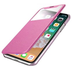 Θήκη Book Ancus S-View Elegance για Apple iPhone X / XS Φούξια