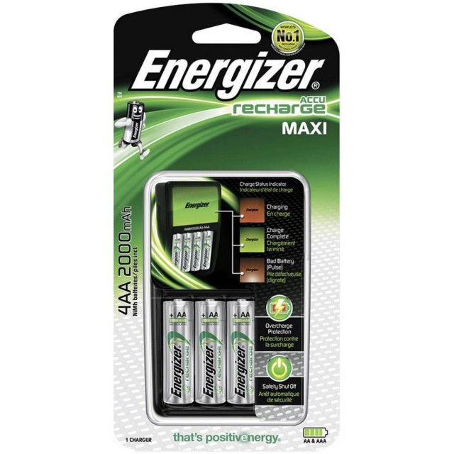 Φορτιστής Μπαταριών Energizer για AA/AAA με 4 ΑΑ 2000mAh Μπαταρίες