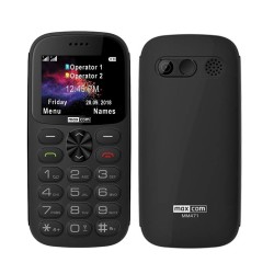 Maxcom MM471 Dual SIM 2.2" με Μεγάλα Πλήκτρα, Βάση Φόρτισης, Bluetooth, Ραδιόφωνο, Φακό, Κάμερα και Πλήκτρο Έκτακτης Ανάγκης Μαύρο