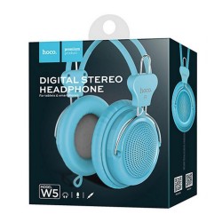 Ακουστικά Stereo Hoco W5 Manno 3.5mm Μπλε με Μικρόφωνο και Πλήκτρο Ελέγχου