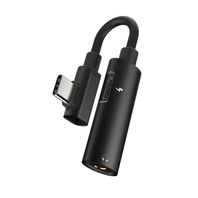 Αντάπτορας Hoco LS19 2 σε 1 USB-C σε USB-C Θηλυκό και 3.5mm 1.5A Θηλυκό Μαύρο