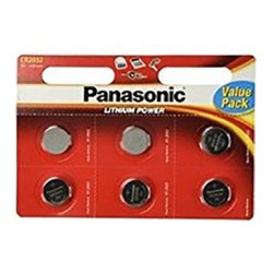 Buttoncell Panasonic CR2032 3V Τεμ. 6 με Διάτρητη Συσκευασία