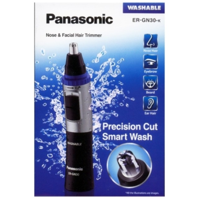 Επαναφορτιζόμενο Trimmer  Panasonic ER-GN30-K για Μύτη και Πρόσωπο Ασημί - Μαύρο