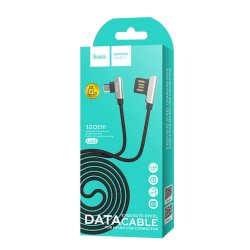 Καλώδιο σύνδεσης Hoco U42 Exquisite Steel USB σε Micro-USB Fast Charging 2.4A Μαύρο 1.2m