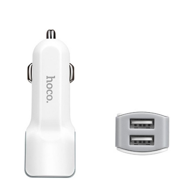 Φορτιστής Αυτοκινήτου Hoco Z23 Grand Style Dual USB Fast Charging 5V/2.4A 12W και Είσοδο 12/24V Λευκός