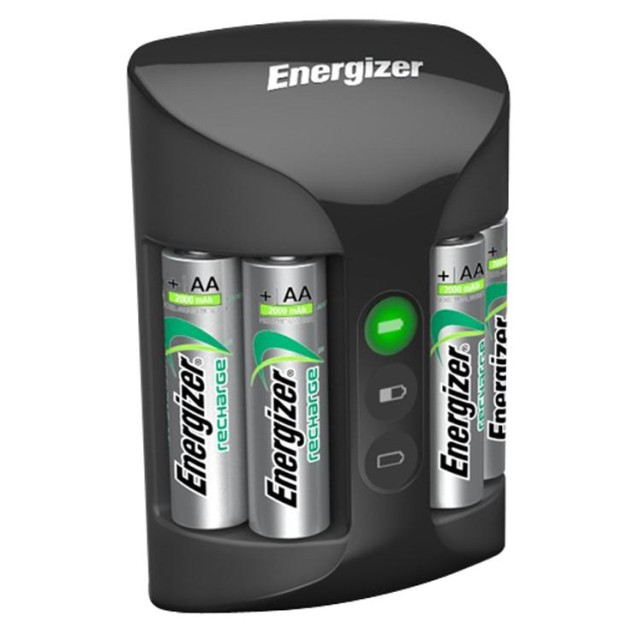 Φορτιστής Μπαταριών Energizer ACCU Recharge PRO για AA/AAA με 4 ΑΑ 2000mAh Μπαταρίες