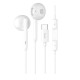 Hands Free Hoco L10 Earphones Stereo USB-C Συμβατά με Συσκευές USB-C Xiaomi Huawei Oppo Google Pixel  Άσπρο 1.2μ