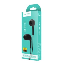 Hands Free Hoco M40 Prosody Earphones Stereo 3.5mm Μαύρα με Μικρόφωνο και Πλήκτρο Λειτουργίας