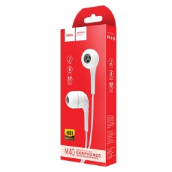 Hands Free Hoco M40 Prosody Earphones Stereo 3.5mm Λευκά με Μικρόφωνο και Πλήκτρο Λειτουργίας