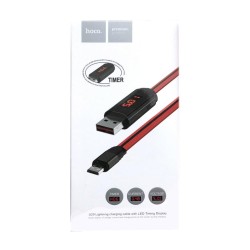 Καλώδιο σύνδεσης Hoco U29 LED Display USB σε Micro-USB 2.0A Fast Charging Κόκκινο 1m