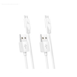 Καλώδιο σύνδεσης Hoco X1 USB σε Micro-USB Λευκό 1m - 2 Τεμάχια