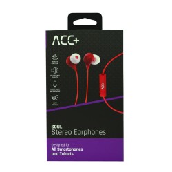 Hands Free Maxcom Soul Stereo Earphones 3.5mm Κόκκινα με Μικρόφωνο και Πλήκτρο Απάντησης/Σίγασης