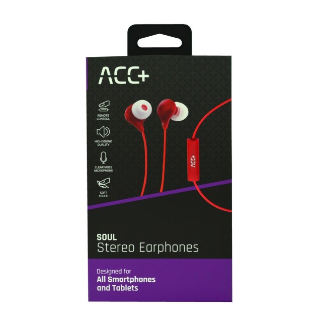 Hands Free Maxcom Soul Stereo Earphones 3.5mm Κόκκινα με Μικρόφωνο και Πλήκτρο Απάντησης/Σίγασης