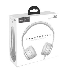 Ακουστικά Stereo Hoco W21 Graceful Charm 3.5mm με Μικρόφωνο Γκρι