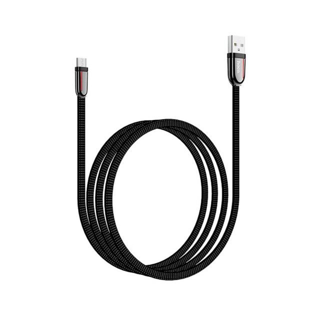 Καλώδιο σύνδεσης Κορδόνι Hoco U74 Grand USB σε Micro USB Fast Charging 2.4A 1.2m Μαύρο