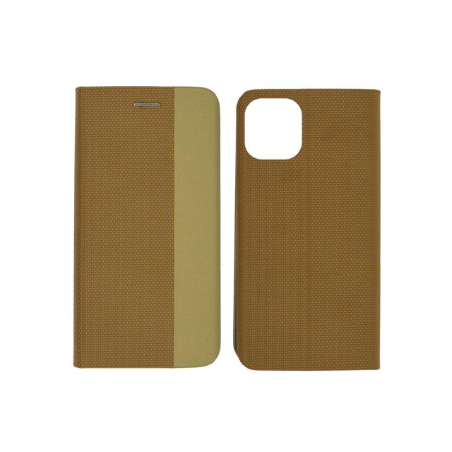 Θήκη Book Ancus Magnetic Canvas για Apple iPhone 11 Pro Max TPU Χρυσαφί