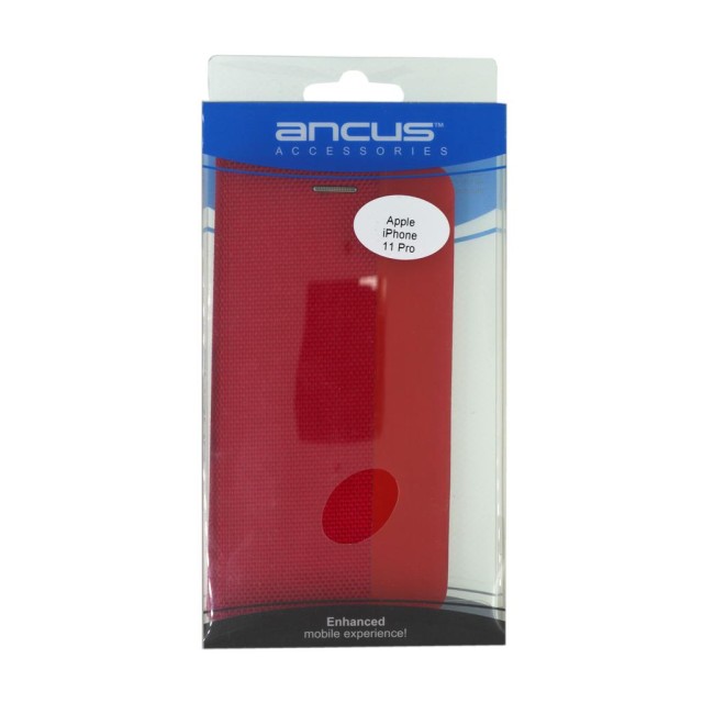 Θήκη Book Ancus Magnetic Canvas για Apple iPhone 11 Pro TPU Κόκκινη