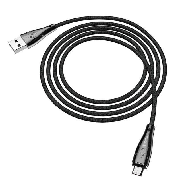 Καλώδιο σύνδεσης Hoco U75 Magnetic USB σε Micro-USB 3.0A με Μαγνητικό Αποσπώμενο Βύσμα και LED Ένδειξη Μαύρο 1.2m