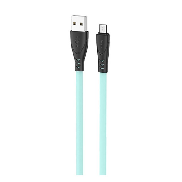 Καλώδιο σύνδεσης Hoco X42 USB σε Micro-USB 2.4A Fast Charging με Ανθεκτική Σιλικόνη Πράσινο 1m