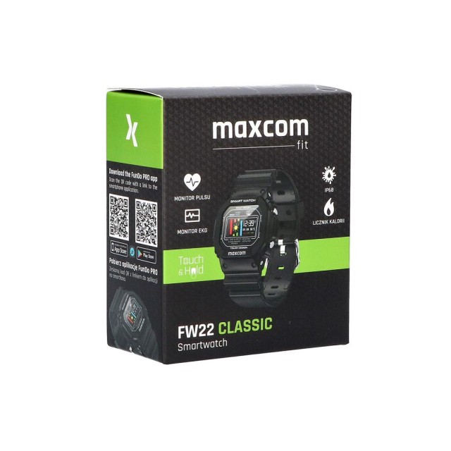 Maxcom Smartwatch FitGo FW22 Classic IP68 Μαύρο Silicon Band