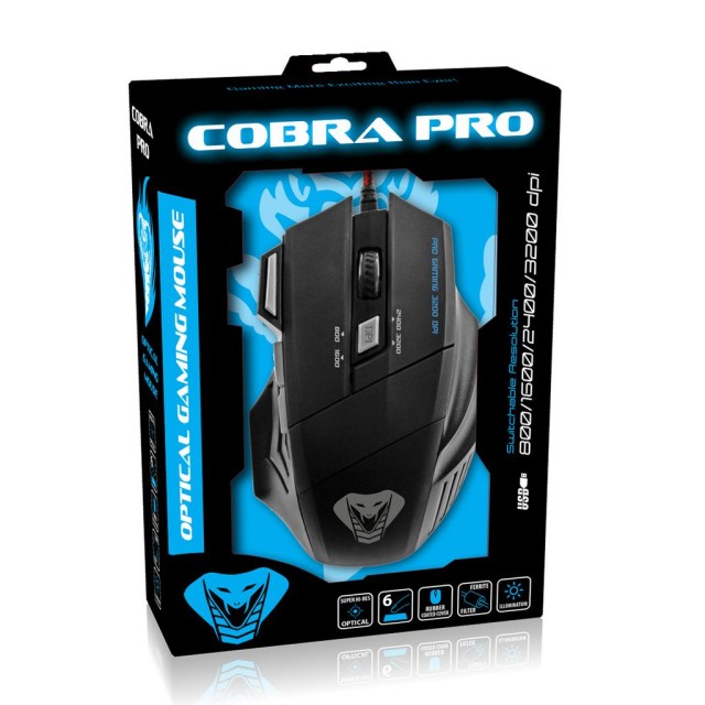 Ενσύρματο Ποντίκι Media-Tech COBRA PRO MT1115 6 Πλήκτρων + Ροδέλα Κύλισης Μαύρο