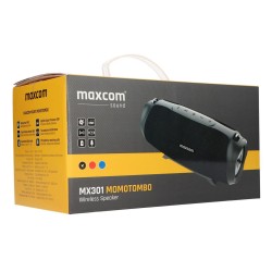 Φορητό Ηχείο Bluetooth με Λειτουργεία Powerbank Maxcom Momotombo MX301 TWS 2x15W Μαύρο IP67 με Ενσωματωμένο Μικρόφωνο