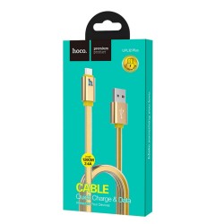 Καλώδιο σύνδεσης Hoco UPL 12 Plus USB σε Micro-USB 2.4A με PVC Jelly και Φωτεινή Ένδειξη 1,2m Χρυσαφί