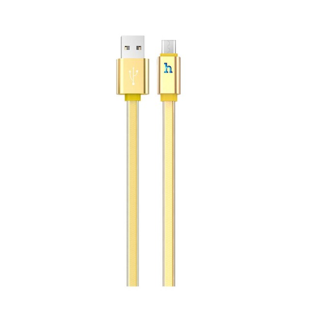 Καλώδιο σύνδεσης Hoco UPL 12 Plus USB σε Micro-USB 2.4A με PVC Jelly και Φωτεινή Ένδειξη 1,2m Χρυσαφί