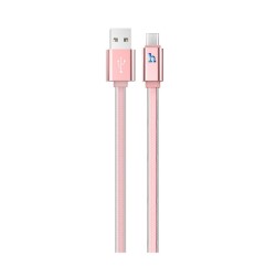 Καλώδιο σύνδεσης Hoco UPL 12 Plus USB σε Micro-USB 2.4A με PVC Jelly και Φωτεινή Ένδειξη 1,2m Ροζ Χρυσό