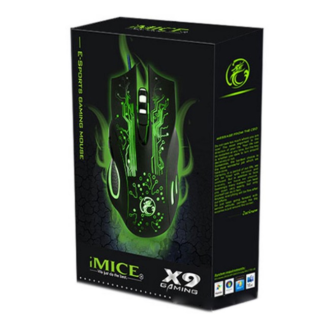 Ενσύρματο Ποντίκι iMICE X9 Gaming 6D με 6 Πλήκτρα, 2400 DPI και LED Φωτισμό. Μαύρο