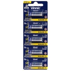 Μπαταρία Αλκαλική Vinnic L828F size A27/27A/CA22/EL812/EL812/G27A/GP27A/L828/MN27 12V Τεμ. 5