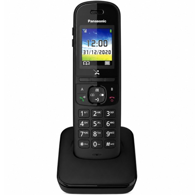 Ασύρματο Ψηφιακό Τηλέφωνο Panasonic KX-TGH710 EU Μαύρο με Έγχρωμη Οθόνη 1.8'' Ανοιχτή Ακρόαση Φραγή Κλήσεων και Δυνατότητα Baby Monitor