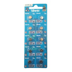 Buttoncell Vinnic 377-376 SR626SW SR626W SR66 LR626 Τεμ. 10 με Διάτρητη Συσκευασία