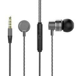 Hands Free Lenovo HF118 Earphones Stereo 3.5mm με Μικρόφωνο και Πλήκτρα Λειτουργίας. Μεταλλικό Μαύρο