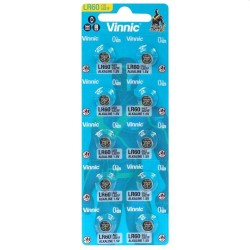 Buttoncell Vinnic L621F AG1 LR60 Τεμ. 10 με Διάτρητη Συσκευασία