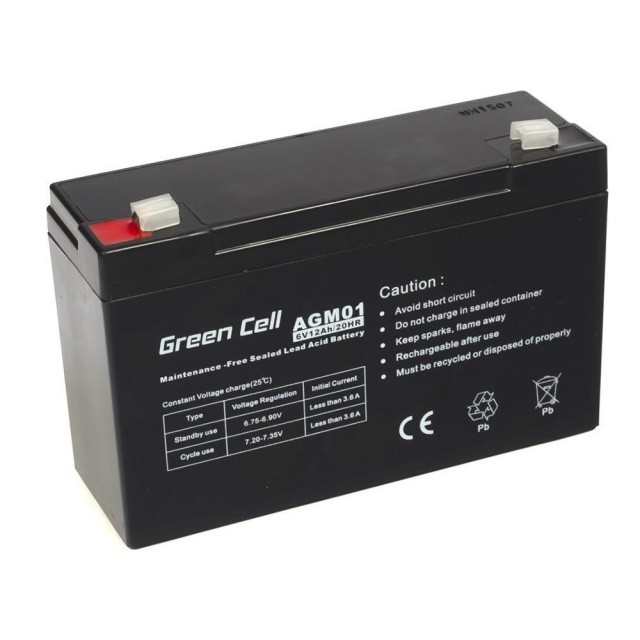 Μπαταρία για UPS Green Cell AGM01 AGM (6V 12Ah) 1.84kg 151mm x50mm x 94mm