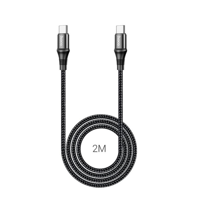 Καλώδιο Hoco X50 Exquisito USB-C σε USB-C 100W 5.0A/20V Braided Μαύρο 2m