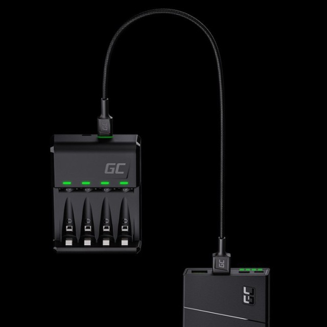 Φορτιστής Μπαταριών Green Cell GRADGC01 VitalCharger για AA/AAA με Micro USB και USB-C 0.5W/1.5V/1.2A