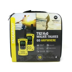 Walkie Talkie Motorola Go Anywhere PMR T92 IP67 Μαύρο-Κίτρινο με Φακό Led και Υποδοχή Hands Free 2.5mm. Εύρος Κάλυψης 10km