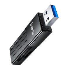 Αναγνώστης Κάρτας Μνήμης Hoco HB20 Mindful 2 σε 1 USB 3.0 έως 5Gbps και 2TB για Micro SD και SD Μαύρος