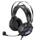 Ακουστικά Stereo Gaming Hoco W101 Streamer σύνδεση διπλού 3.5mm USB με Μικρόφωνο Μεγάλο Καλώδιο LED 7 Χρωμάτων Μαύρο