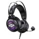 Ακουστικά Stereo Gaming Hoco W101 Streamer σύνδεση διπλού 3.5mm USB με Μικρόφωνο Μεγάλο Καλώδιο LED 7 Χρωμάτων Μαύρο