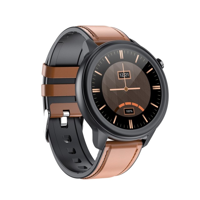 Maxcom Smartwatch FW46 Xenon V.4.2 IP67 1.3" 200mAh με Λουράκι Μαύρο-Καφέ και Έξτρα Λουράκι Μαύρο