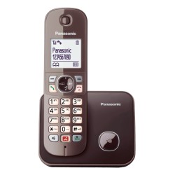 Ασύρματο Ψηφιακό Τηλέφωνο Panasonic KX-TG6851GRA  με Μεγάλη Οθόνη και Ανοιχτή Ακρόαση Καφέ