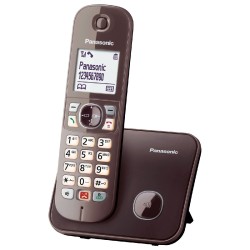 Ασύρματο Ψηφιακό Τηλέφωνο Panasonic KX-TG6851GRA  με Μεγάλη Οθόνη και Ανοιχτή Ακρόαση Καφέ