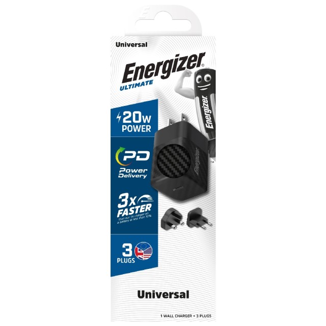 Φορτιστής Ταξιδίου Energizer A20MU με USB-C PD20W Fast Charge Μαύρο