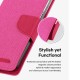 Θήκη Book Goospery Canvas Diary για Apple iPhone 13 Pro Ροζ